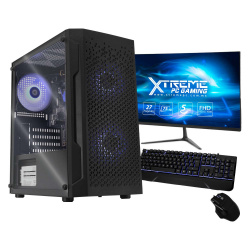 Computadora Gamer Xtreme PC Gaming CM-05411, Intel Core i7-10700 2.90GHz, 16GB, 480GB SSD, Wi-Fi, Windows 10 Prueba, Negro ― incluye Monitor de 27