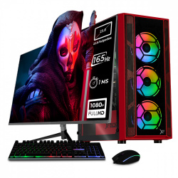 Computadora Gamer Xtreme PC Gaming CM-50092, AMD Ryzen 5 5600X, AMD Radeon RX 6500 XT, 16GB, 2TB + 240GB SSD, Wi-Fi, Windows 10 Prueba + Teclado/Mouse/Monitor de 23.8