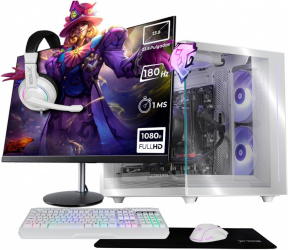 Computadora Gamer Xtreme PC Gaming CM-05552, AMD Ryzen 7 5700, NVIDIA GeForce RTX 5060, 32GB, 1TB SSD, Wi-Fi, Windows 10 Prueba + Teclado/Mouse/Monitor de 23.8