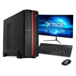 Computadora Gamer Xtreme PC Gaming CM-00395, Intel Celeron J4125 2GHz, 8GB, 240GB SSD, Adaptador Wi-Fi, Windows 10 Prueba ― Incluye Monitor de 21.5