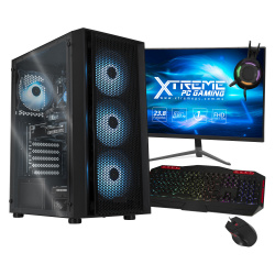 Computadora Gamer Xtreme PC Gaming CM-54137, Intel Core i5-10400F 2.90GHz, 16GB, 2TB HDD + 500GB SSD, Wi-Fi, NVIDIA GeForce RTX 3050, Windows 10 Prueba, Negro ― incluye Monitor 23.8