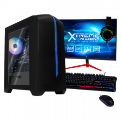 Computadora Gamer Xtreme PC Gaming CM-02810, AMD Ryzen 5 4500 3.60GHz, 16GB, 2TB HDD + 250GB SSD, Wi-Fi, Radeon RX 6500 XT, Windows 10 Prueba, Negro ― incluye Monitor 23.8