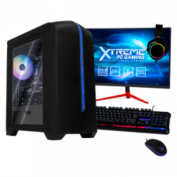 Computadora Gamer Xtreme PC Gaming CM-02810, AMD Ryzen 5 4500 3.60GHz, 16GB, 2TB HDD + 250GB SSD, Wi-Fi, Radeon RX 6500 XT, Windows 10 Prueba, Negro ― incluye Monitor 23.8