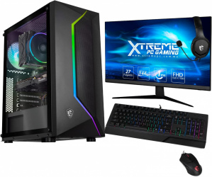 Computadora Gamer Xtreme PC Gaming CM-50191, AMD Ryzen 7 5700X, AMD Radeon RX 6600, 16GB, 2TB + 500GB SSD, Wi-Fi, Windows 10 Prueba + Teclado/Mouse/Monitor de 27