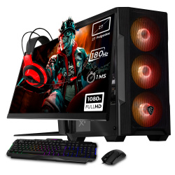 Computadora Gamer Xtreme PC Gaming CM-50298, AMD Ryzen 7 5700, AMD Radeon RX 7600, 32GB, 1TB SSD, Wi-Fi, Windows 10 Prueba + Teclado/Mouse/Monitor de 27