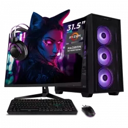 Computadora Gamer Xtreme PC Gaming CM-50405, AMD Ryzen 9 9900X, AMD Radeon RX 9070 XT, 32GB, 2TB SSD, Wi-Fi, Windows 11 Prueba + Teclado/Mouse/Monitor de 31.5