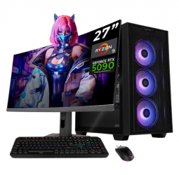 Computadora Gamer Xtreme PC Gaming CM-50402, AMD Ryzen 9 9950X, NVIDIA GeForce RTX 5090, 64GB, 2TB SSD, Wi-Fi, Windows 11 Prueba + Teclado/Mouse/Monitor de 27