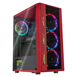 Computadora Gamer Xtreme PC Gaming CM-99955, Intel Core i3-12100F 3.30GHz, 16GB, 500GB SSD, Adaptador Wi-Fi, NVIDIA GeForce RTX 3050, Windows 10 Prueba, Rojo 
