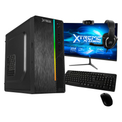 Computadora Xtreme PC Gaming CM-99956, Intel Core i5-11400, 16GB, 500GB SSD, Wi-Fi, Windows 10 Prueba + Teclado/Mouse/Monitor de 23.8