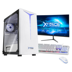 Computadora Gamer Xtreme PC Gaming CM-05410, Intel Core i7-10700 2.90GHz, 16GB, 480GB SSD, WiFi, Windows 10 Prueba, Blanco ― incluye Monitor de 27