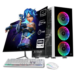Computadora Gamer Xtreme PC Gaming CM-05773, AMD Ryzen 5 5500, NVIDIA GeForce RTX 3050, 16GB, 1TB SSD, Wi-Fi, Windows 10 Prueba + Teclado/Mouse/Monitor de 23.8