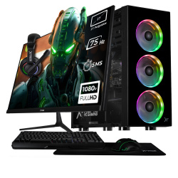 Computadora Xtreme PC Gaming CM-05765, AMD Ryzen 5 5600G, 16GB, 1TB SSD, Wi-Fi, Windows 10 Prueba + Teclado/Mouse/Monitor de 27