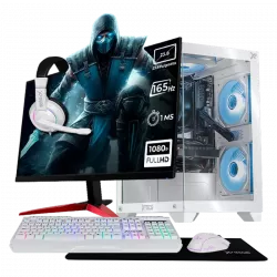 Computadora Gamer Xtreme PC Gaming CM-05830, AMD Ryzen 5 5500, AMD Radeon RX 6600, 32GB, 1TB SSD, Wi-Fi, Windows 10 Prueba + Teclado/Mouse/Monitor de 23.8