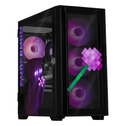 Computadora Gamer Xtreme PC Gaming Minecraft Enderman, AMD Ryzen 7 5700, NVIDIA GeForce RTX 4060, 32GB, 1TB SSD, Wi-Fi, Windows 10 Prueba ― La tapa frontal y sus postes están rotos; además, un golpe cerca de una pata trasera. 