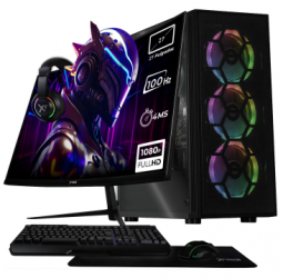 Computadora Xtreme PC Gaming Dragonfly Mesh Black, AMD Ryzen 7 8700G, 32GB, 1TB SSD, Wi-Fi, Windows 11 Prueba + Teclado/Mouse/Monitor de 27