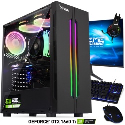 Computadora Gamer Xtreme PC Gaming CM-78031, AMD Ryzen 5 2600 3.40GHz, 16GB, 512GB SSD, NVIDIA GeForce GTX 1660 TI, FreeDOS - Incluye Monitor, Teclado y Mouse 