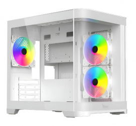 Gabinete Xzeal XZGAMC3W, Midi-Tower, Micro-ATX/Mini-ITX, USB 2.0, sin Fuente, 3 Ventiladores Instalados, Blanco 