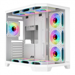 Gabinete Xzeal XZ150, Midi-Tower, ATX/Micro-ATX, USB 3.0, sin Fuente, 4 Ventiladores Instalados, Blanco 