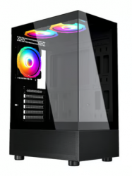 Gabinete Yaguaret CG360GBYGT, Midi-Tower, Micro-ATX/Mini-ITX, USB 3.0, sin Fuente, 3 Ventiladores Instalados, Negro 