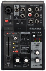 Yamaha Mezcladora AG03MK2, 3 Canales, 24 bit, USB, XLR, 6.3mm 