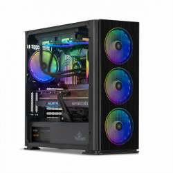Gabinete Yeyian Vector Elite, Midi-Tower, ATX/Micro-ATX, USB 3.0, sin Fuente, 4 Ventiladores Instalados, Negro  