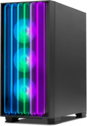 Gabinete Yeyian Mirage X, Midi-Tower, ATX/EATX/Micro-ATX/Mini-ITX, USB 3.0, sin Fuente, sin Ventiladores Instalados, Negro 