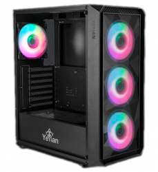 Gabinete Yeyian YCM-APEDG-G1, Midi-Tower, ATX/Micro-ATX/Mini-ITX, USB 2.0/3.0, sin Fuente, 4 Ventiladores Instalados, Negro 