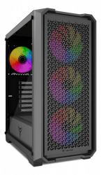 Gabinete Yeyian VAULT, Midi-Tower, ATX/Micro-ATX/Mini-ITX, USB 2.0/3.0, sin Fuente, 4 Ventiladores Instalados, Negro 