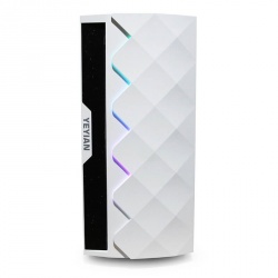 Gabinete Yeyian ABYSS 2500 con Ventana RGB, Midi-Tower, ATX/EATX/ITX/Micro ATX, USB 3.0, sin Fuente, 3 Ventiladores ARGB Instalados, Negro/Blanco 