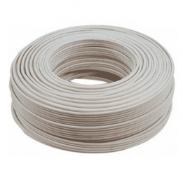 Yonusa Bobina de Cable con Doble Aislamiento para Cercas Eléctricas, 22AWG, 20 Metros, Blanco 