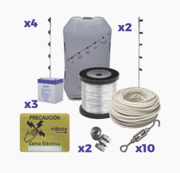 Yonusa Energizador para Cerca Electrificad SYSNG-HS-25M-KIT 12kV, 4A, hasta 500 Metros 