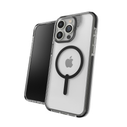 Zagg Funda Santa Cruz Snap con MagSafe para iPhone 15 Pro Max, Transparente/Negro 