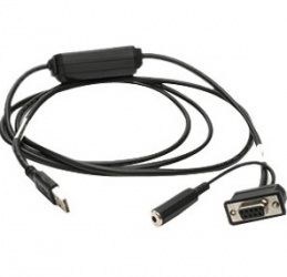 Zebra Cable USB - Serial, Negro 
