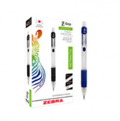 Zebra Lapicero Z-Grip Retráctil, 0.7 mm, 6 Piezas 