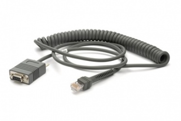 Zebra Cable RS-232 Macho - DB9 Hembra, 2.7 Metros, Gris 