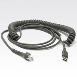 Zebra Cable USB Type A Macho, 2.74 Metros, Gris 