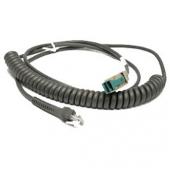 Zebra Cable USB-A Hembra - RJ-50 Macho, 2.7 Metros  