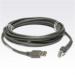Zebra Cable de Poder USB A Macho - Macho, 4.6 Metros, Gris, para Zebra LI36X8 