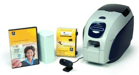 Zebra QuikCard ID Solution, Impresora de Tarjetas ZXP3, Color, Gris/Blanco 