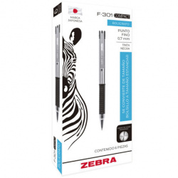 Zebra Papeleria Bolígrafo Compac Grip, Punto Fino 0.7mm, Negro, 6 Piezas 