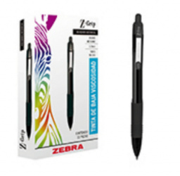 Zebra Bolígrafo Z-Grip, Punto Mediano, 1mm, Negro, 12 Piezas 