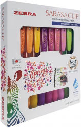Zebra Papeleria Bolígrafo de Gel Sarasa Clip, Punto Mediano 0.7mm, Multicolor, 10 Piezas 