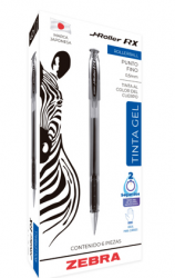 Zebra Papeleria Bolígrafo de Gel 8600/6, Punto Fino 0.5mm, Negro, 6 Piezas 