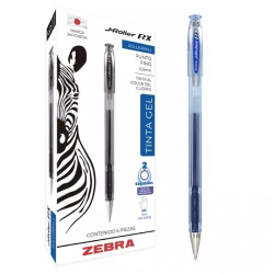 Zebra Papeleria Bolígrafo de Gel J-Roller RX, Punto Fino 0.5mm, Azul, 6 Piezas 