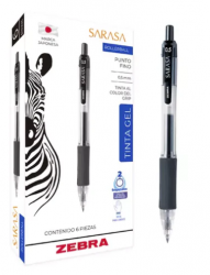 Zebra Papeleria Bolígrafo de Gel 8850, Punto Fino 0.5mm, Negro, 6 Piezas 