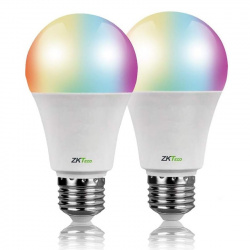 ZKTeco Foco Regulable LED Inteligente LB1, WiFi, RGB, Base E26, 10W, Blanco - 2 Piezas 