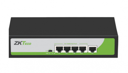 Switch ZKTeco Fast Ethernet PE041-55-C, 5 Puertos 10/100Mbps (4x PoE), 1.2 Gbit/s, 1000 Entradas - No Administrable 