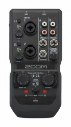 Zoom Interfaz de Audio Digital Portátil U-24, 24-bit, TRS/XLR, USB, Negro 