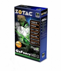 ZOTAC NVIDIA GeForce 8400 GS, 256MB DDR2 (512MB Turbo Cache), DVI, VGA, HDCP, PCI Express 2.0 