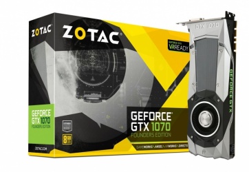 Tarjeta de Video ZOTAC NVIDIA GeForce GTX 1070 Founders Edition, 8GB 256-bit GDDR5, PCI Express 3.0 